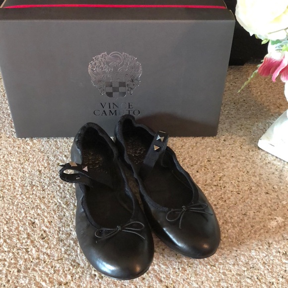 Vince Camuto Shoes - Adorable Vincent Camuto Black Flat with Stud Strap